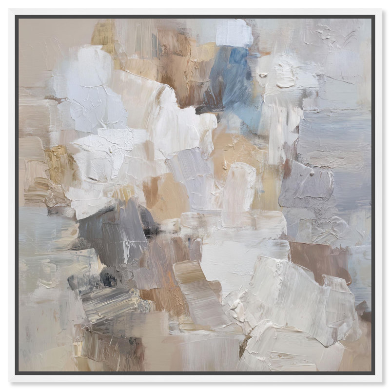 Décoration murale abstraite Faded Coastline par Art Remedy, cadre blanc, 40 x 40, H 41 po x l 41 po, Cadre blanc