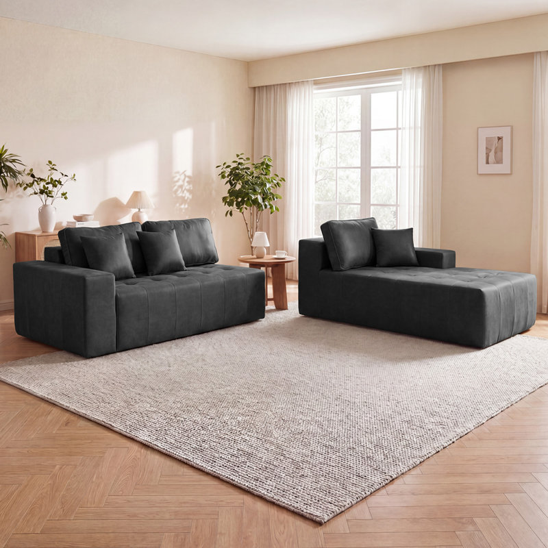 Canapé modulaire en L en similicuir pour la maison