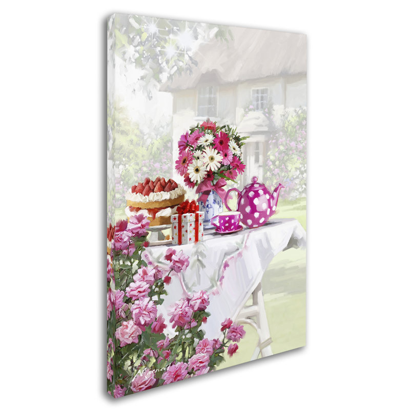 Afternoon Tea Floral Still Life Canvas Wall Art