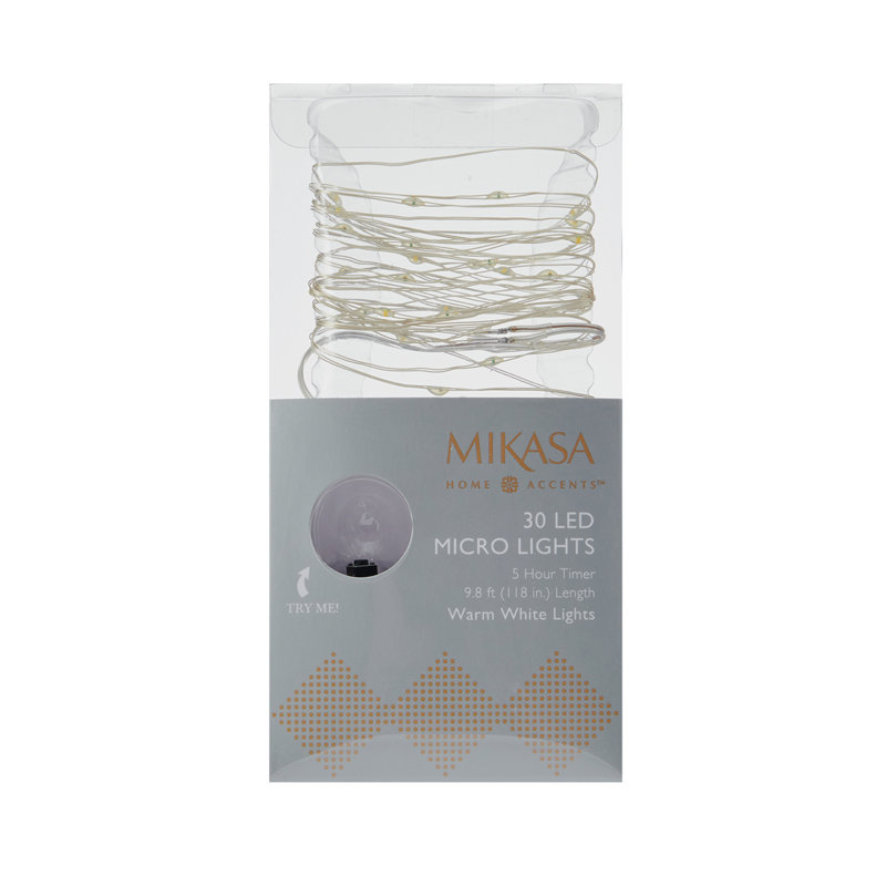 Mikasa 30-Light LED Microlight Strand, Soft White