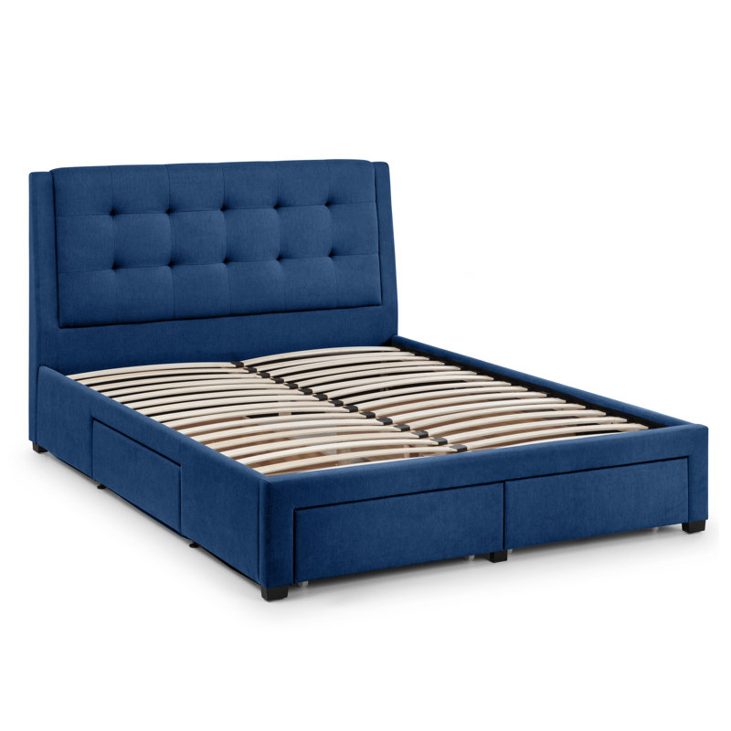 Lilianna Upholstered Storage Bed, Super King (6'), Blue, Without Mattress
