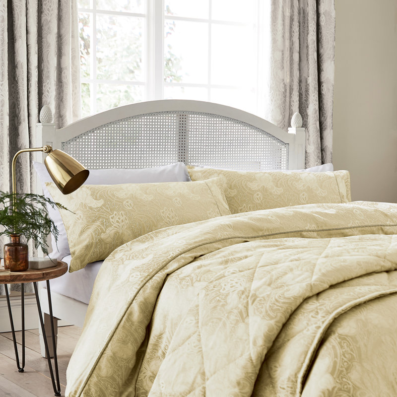 Floral Square Boudoir / Breakfast Cushion, Gold