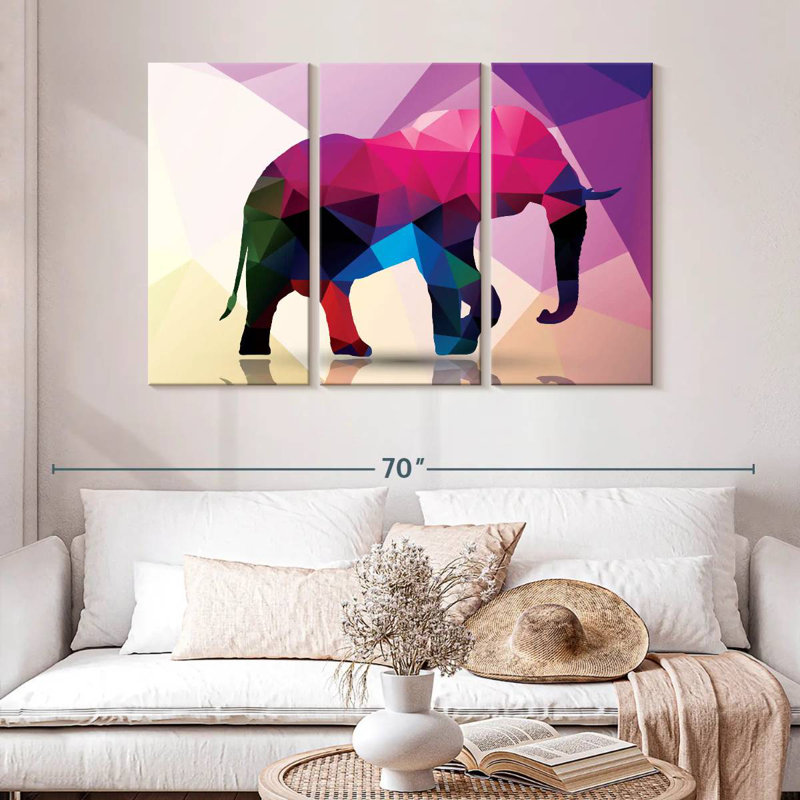 Geometric Elephant, 32" H x 50" W
