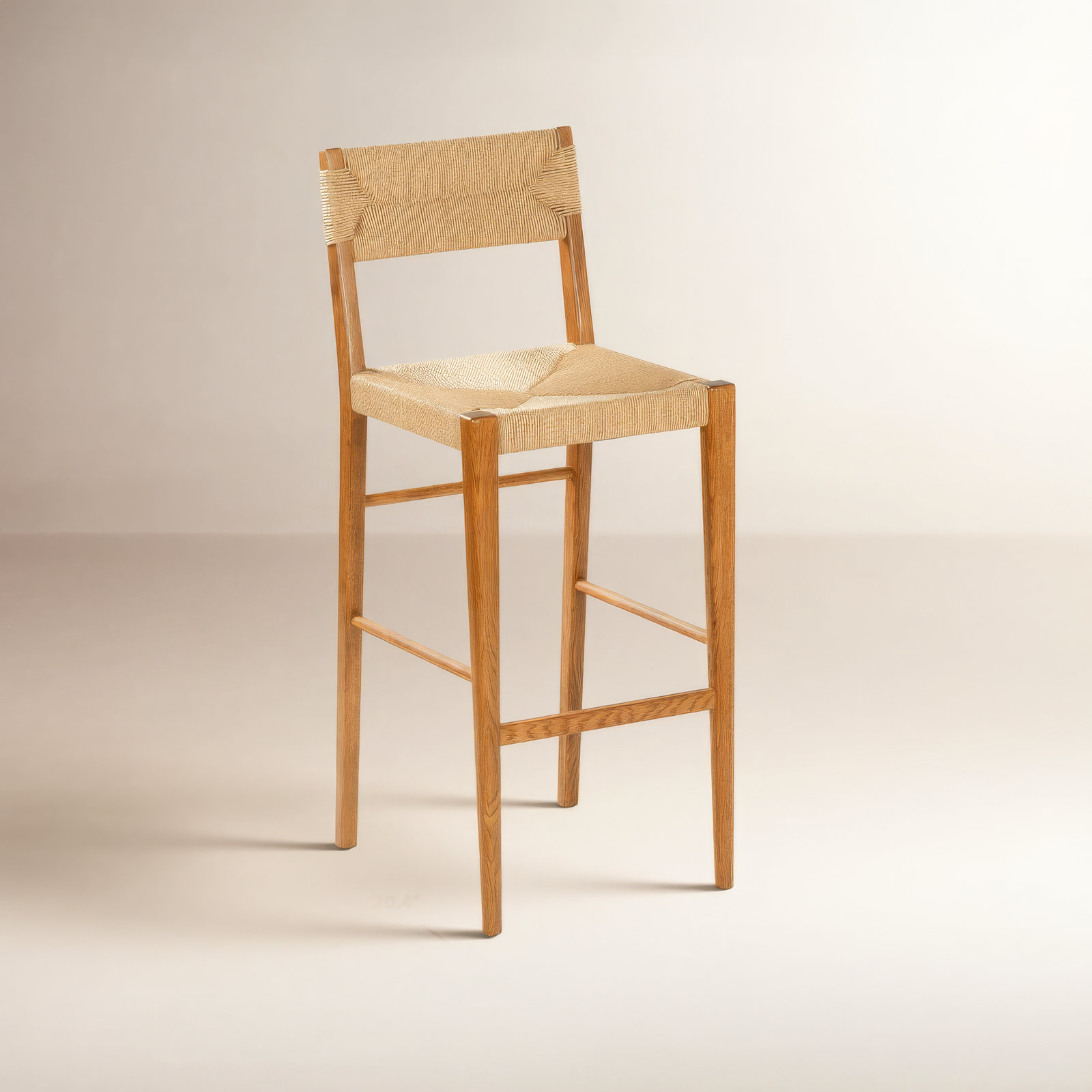 Cody Rattan Counter Stool, Bar Stool (29.7” Seat Height), Natural