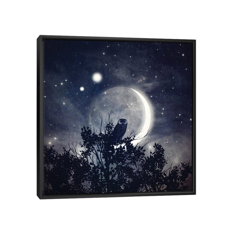 «The Moon, Venus, & Jupiter», reproduction d'impression sur toile, H 18 po x l 18 po x P 1,5 po, Toile avec cadre noir