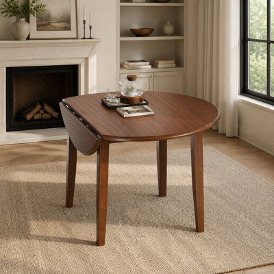 Extendable Round Dining Table For 2–4 People, Folding Wood Dining Table With Adjustable Size, Space-Saving Design For Small Apartments And Dining Areas