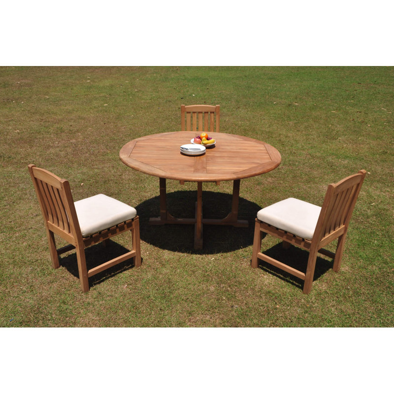 Ensemble repas 4 pièces teck Erika, H 30,5 po x l 60 po, 3