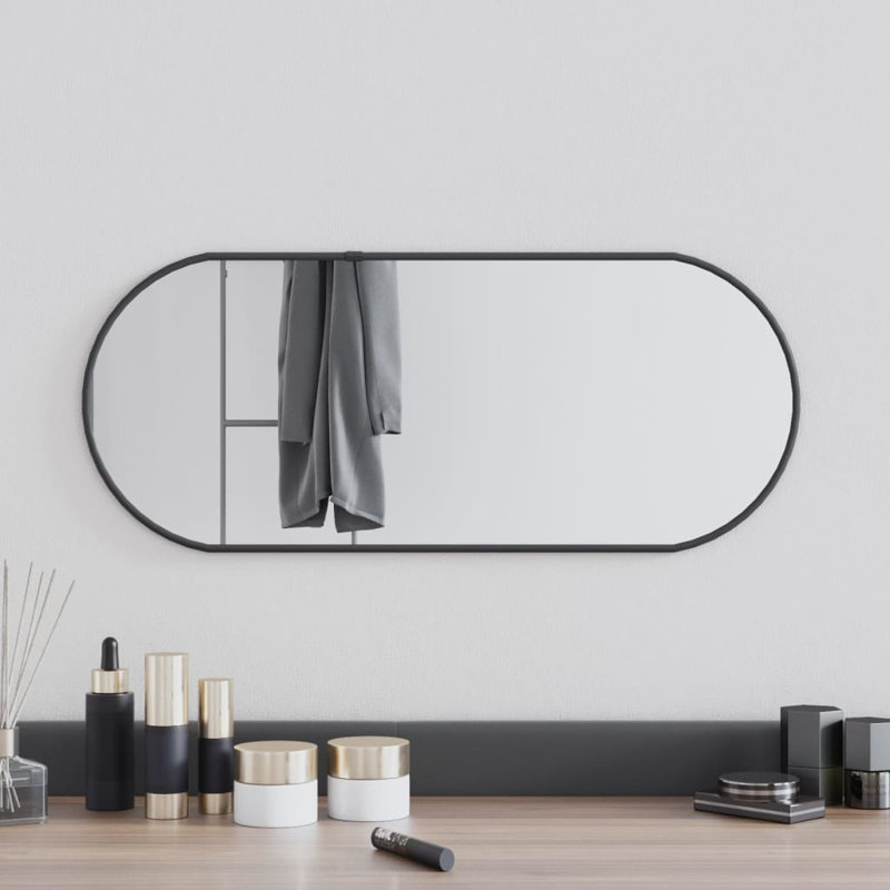 Kluk Wall Mirror, Black, 25cm x 60cm