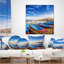 Coussin bleu avec bateaux bleu ciel
