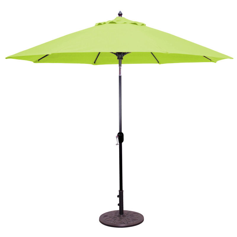 Parasol de marché 9 pi Nadasha, Vert kiwi, Noir