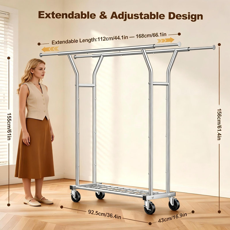 168cm Adjustable Clothing Rack