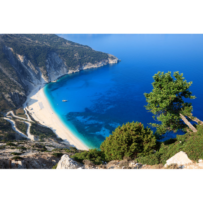 Myrtos Beach Kefalonia by Borchee - Wrapped Canvas Print, 51cm H x 76cm W x 3.8cm D