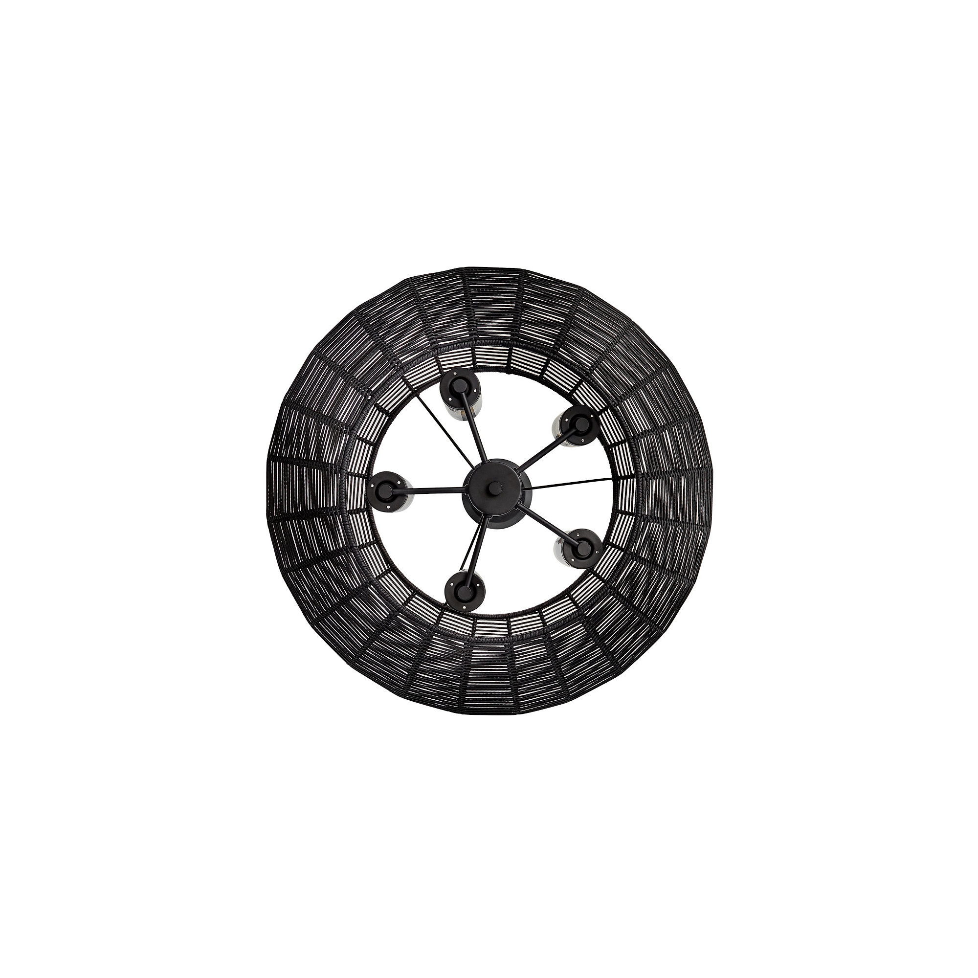 Abbey Outdoor Metal Chandelier, Black