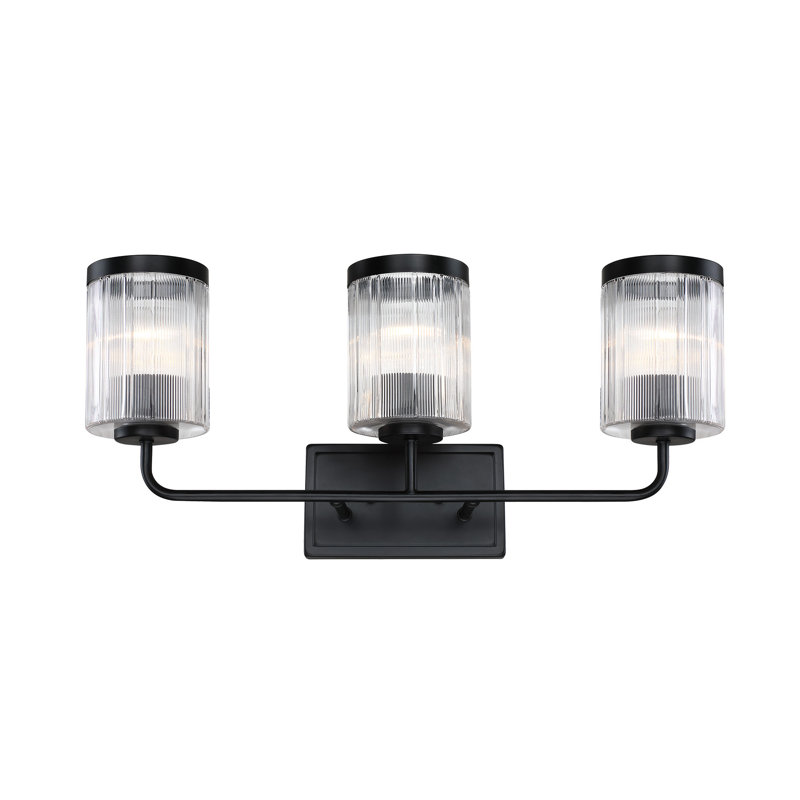 Applique murale pour salle de bain 3 lumières noir mat Riedel 24 po