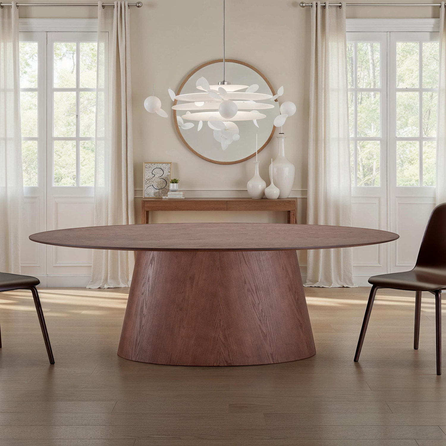 Nisrine 86" Oak Dining Table, Brown
