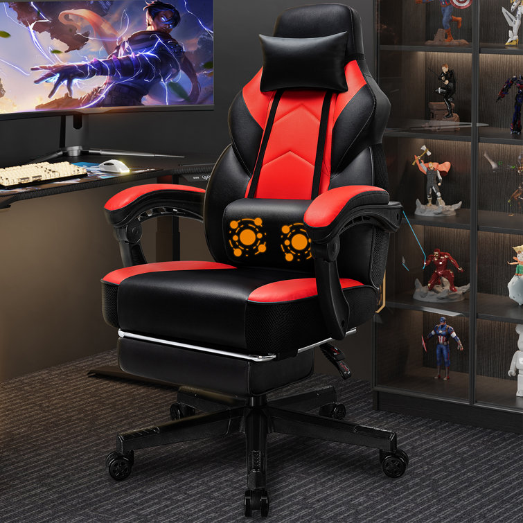 Adjustable Game Chair  Swiveling PC & Racing with Footrest