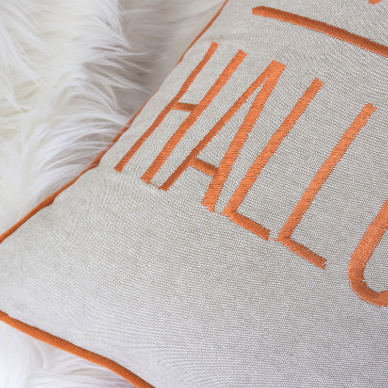  Halloween Throw Pillow, Orange/Beige