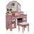 Transitional Style 1Pc Vanity W/ Stool Set Knob Handles Storage Drawers 3-Sidded Mirror Bedroom Furniture-1365657507