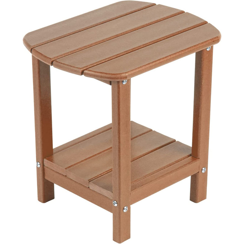 Table d'appoint d'extérieur, table de bout Adirondack à 2 niveaux, Teck