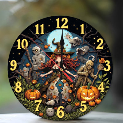 witch and mummies near jackolanterns