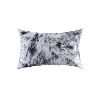 18" X 18" X 5" Salt And Pepper Brown And White Cowhide - Pillow