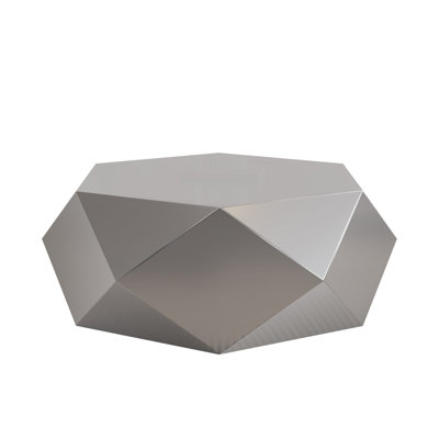 Geometric Coffee Table 39.4"x34.7"x14.2" Stainless Steel Silver
