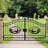 14 ft. W Dual Swing Steel Driveway Gate - Deer Design-100076649