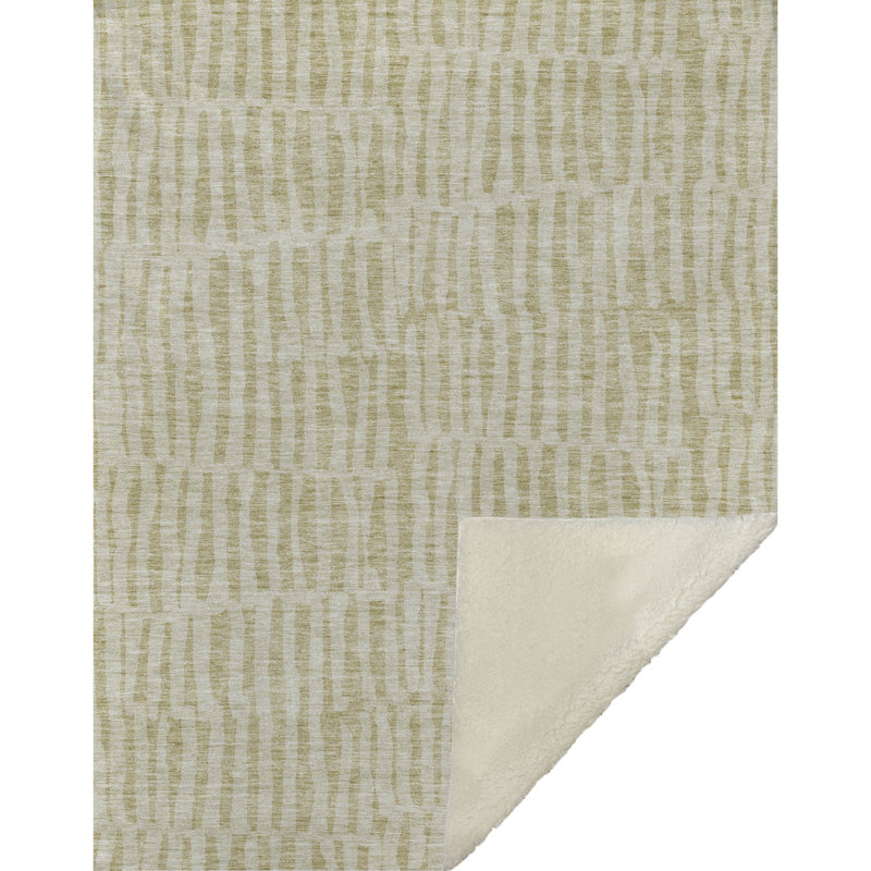 Jeté rayé Addison Sherpa ASB674, Beige