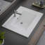 Lavabo de salle de bain carré encastré en porcelaine vitreuse avec trop-plein