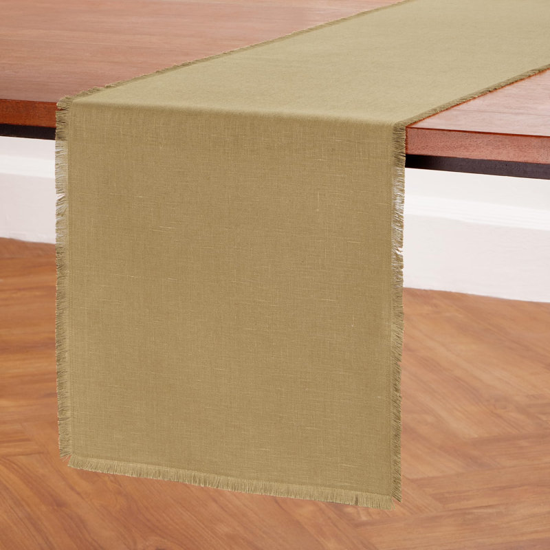 Fringe - 100% Pure Linen Table Runner, Natural, 72" x 14" Rectangle