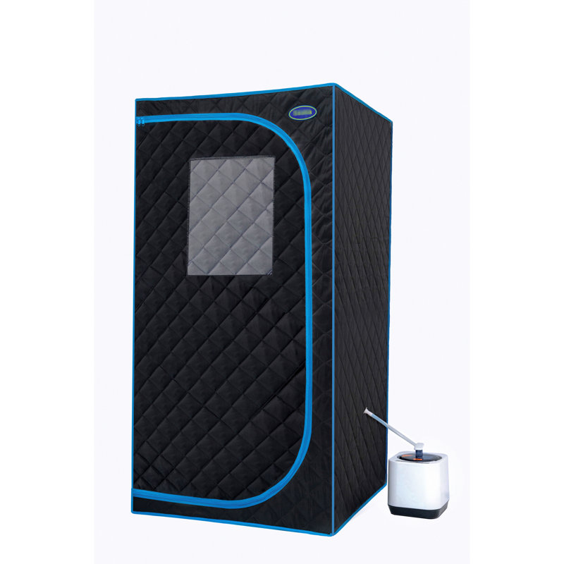Portable Black Steam Tent - Full Size Personal Home Spa Delight. Features Generator, Remote, Foldable Chair. Effortless Install, Quick Heating. & Ul Accredited. Superior Heat Insulator, Waterproof