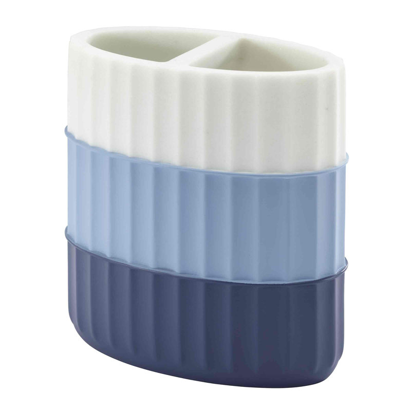 Blue and White Resin Nautical Bathroom Accessory Set