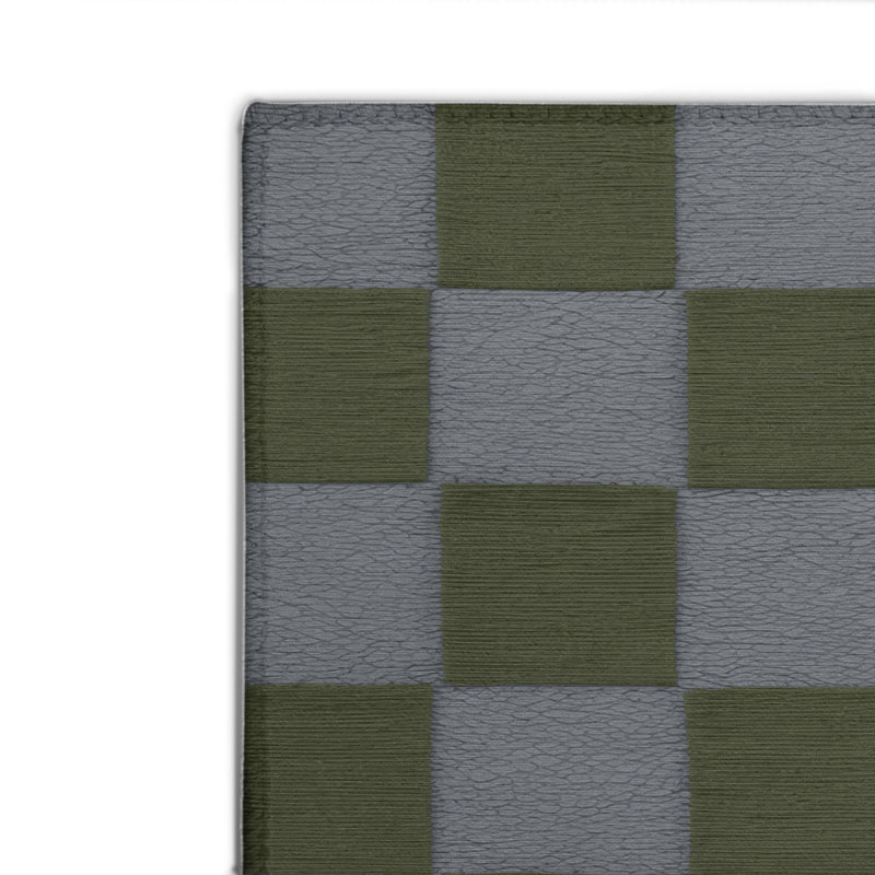 Checkered Brown Indoor and Outdoor Area Rug, Rectangle 2' x 3'