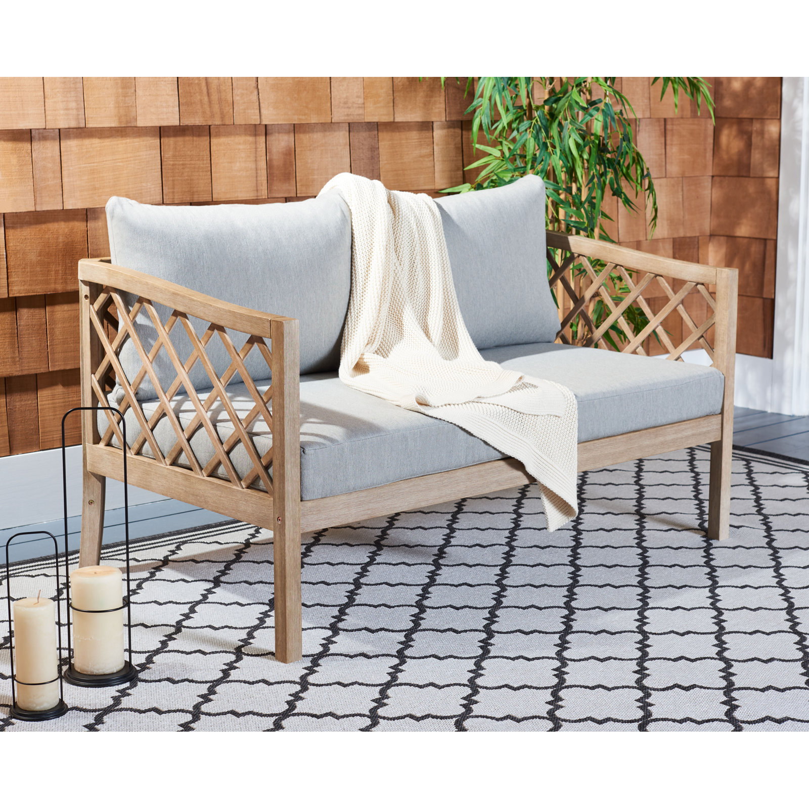 Barrett 55" Eucalyptus Patio Loveseat