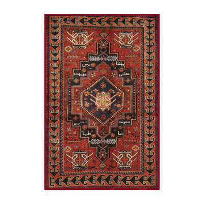 Tapis oriental multicolore tissé à la machine Oriental
