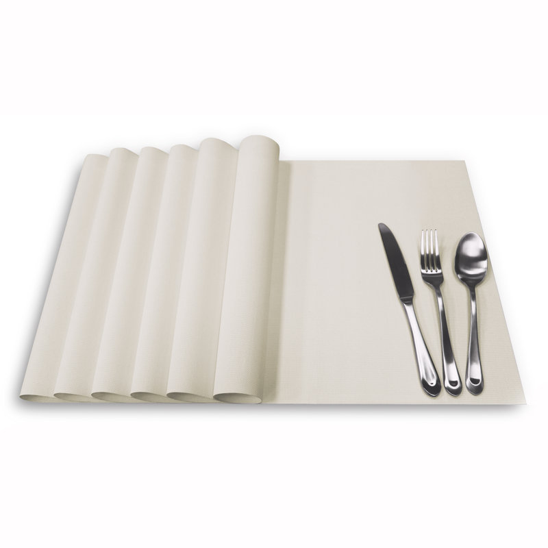 Napperons en vinyle 19 po x 14 po (paquet de 6), Ivoire