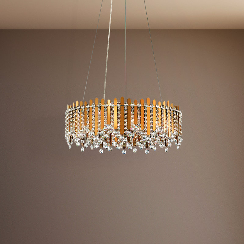 Chatter 12 - Light Chandelier, Gold Mirror, Heritage Crystal