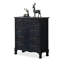 Armoire d'appoint en bois manufacturé noir massif-170140072