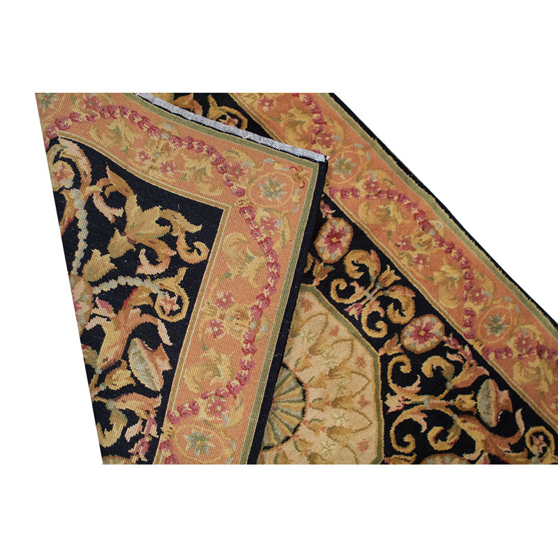 Savonnerie Hand Woven Wool Oriental Area Rug