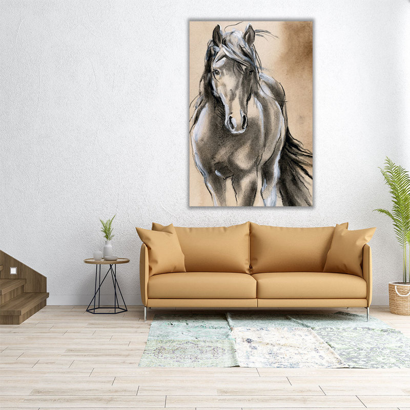 Croquis de cheval II - reproduction d'art sur toile, H 30 po x l 20 po