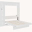 Lit escamotable double pleine grandeur avec tablettes, garde-robe et lumières DEL, blanc
