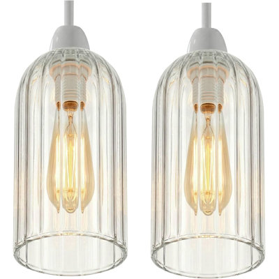 20cm H Glass Drum Lamp Shade