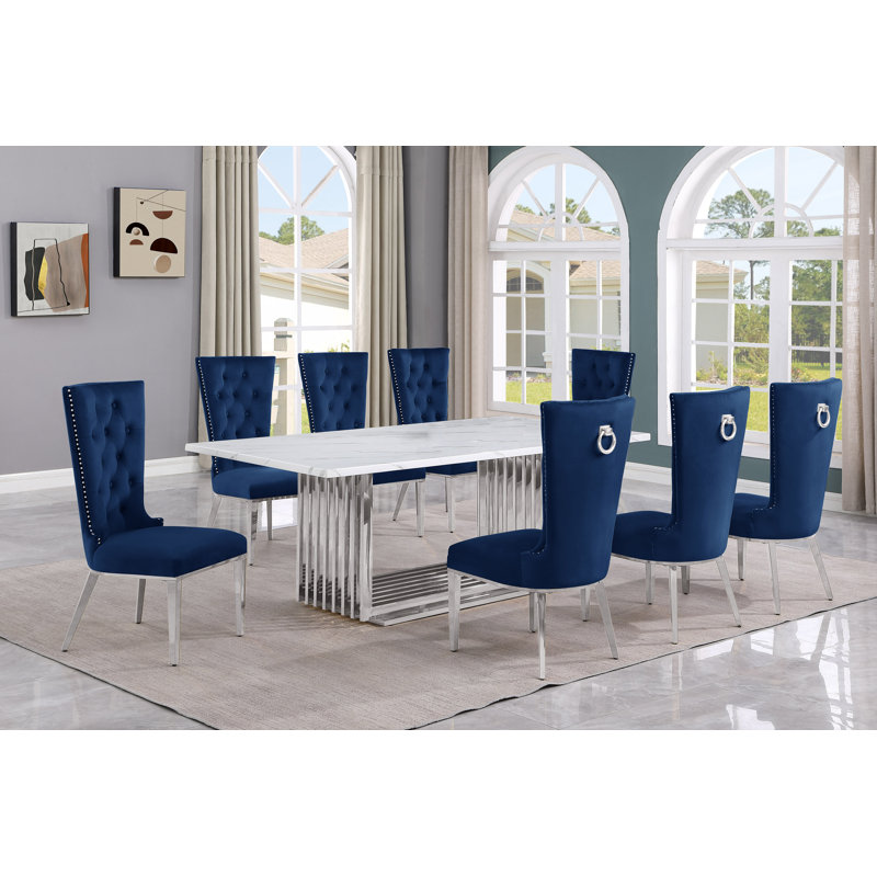 Ensemble repas Barkhamsted, 9, Marine / Argent, Argent