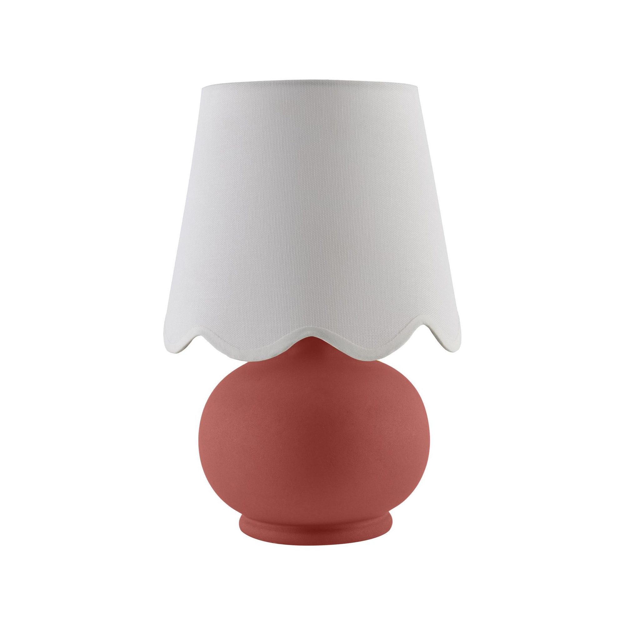 Momsen Scallop Shade Matte Lamp, White, 13"H x 8"W x 8"D, Red