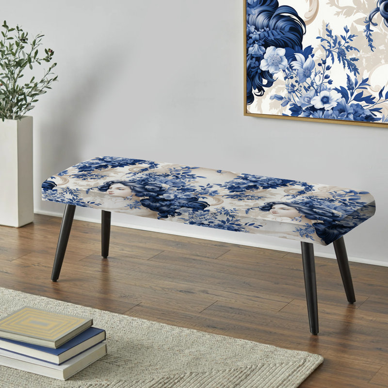 Hodgkinson - Banc rembourré floral noir