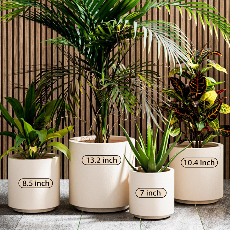 Jardinière pour plantes d'intérieur en plein air, paquet de 3 pots à fleurs en plastique avec trou de drainage pour jardin