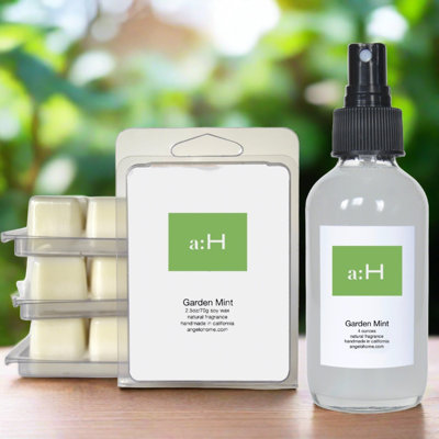 A:H Garden Mint Candle -  ANGELOHOME, wm4p-spry-254