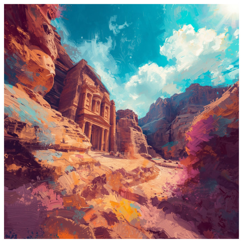 Ancient Petra Landscape Comforter, King