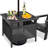 Adirondack Square Side Table With Umbrella Hole, Pool Composite Patio Table,HDPE End Tables For Backyard,Pool, Indoor Companion, Easy Maintenance & Weather Resistant(Black)-1718395374