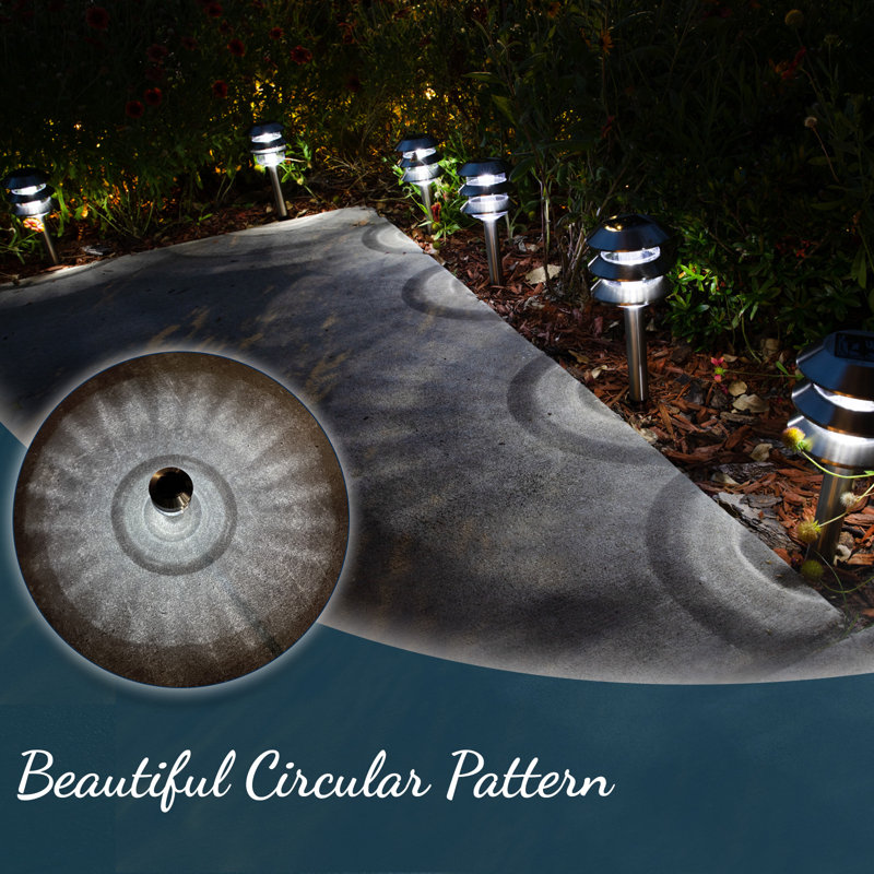 Stainless Steel Solar Powered LED Pathway Lights, 6 Pack